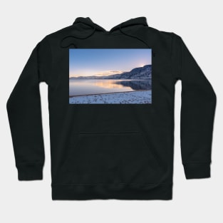 Mountain Lake Winter Sunset Landscape Okanagan Valley Hoodie